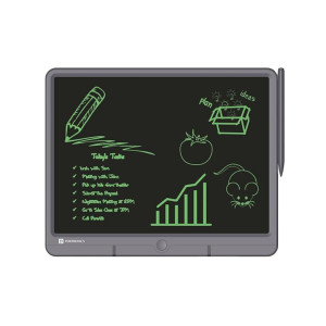 Portronics Ruffpad 15 Re-Writable LCD Screen 38.1cm (15-inch) Writing Pad for Drawing, Playing, Handwriting Gifts for Kids & Adults (Grey)