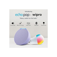 Amazon Echo Pop (Purple) Combo with Wipro 9W LED Smart Color Bulb (Coupon)