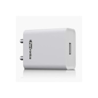 Portronics Adapto 62 POR-1062 USB Wall Adapter with 2.4A Fast Charging Single USB Port Without Cable for All iOS & Android Devices (White)
