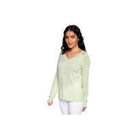 AND Solid V-Neck Viscose Womens Straight Top (SS22AK050TFK-P)