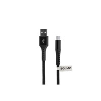 Amazon Brand - Solimo Fast Charging Braided Type C Data Cable Joint, Suitable For All Supported Mobile Phones (1 Meter, Black)