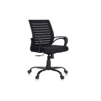 MBTC® Ace Mid Back Metal Base Office Chair/Study Chair (Black)
