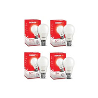 Eveready 12W Led Light Bulb | High Efficiency & Glare-Free Light | 4Kv Surge Protection | With Wide Operating Voltage Range | 100 Lumens Per Watt | Cool Day Light (6500K) | Pack Of 4 - B22D