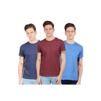 Scott International Men's Regular Fit T-Shirt - Cotton Blend, Half Sleeve, Round Neck, Stylish, Solid Plain T-Shirts for Men, mens t shirt - Pack of 3 [Apply 250Rs. off Coupon]