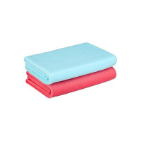 Amazon Brand - Solimo Polar Fleece New Born Baby Blankets, Set of 2 (Pink, Sky Blue)