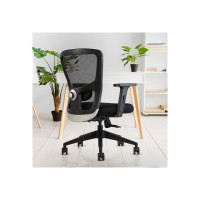 INNOWIN Jazz Office Chair, Mid Back Mesh Ergonomic Home Office Desk Chair with 2D Adjustable Armrests & Lumbar Support, Multi-Tilt Lock Mechanism & Nylon Fiber Base (Black)
