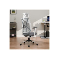 Green Soul® | Zodiac Lite | Office Chair | Flybird Ergonomic Design | 1D Adjustable Armrests | Synchro Multi-Tilt Lock Mechanism | Adjustable Lumbar Support | No Seat Slider (White & Grey)