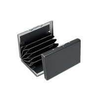 Storite 6 Slots RFID Protected Metal Credit Debit ATM Card Holder Case Wallet for Men & Women (Matt Finish Black, 9.5 x 6.5 x 1.3 cm)