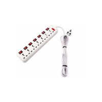 Skeisy Extension Board, 7+7 Universal Sockets Strip, LED Indicator & 2.5 Meter 6 AMP 7 Socket Extension Boards  (White, 3.6 m)