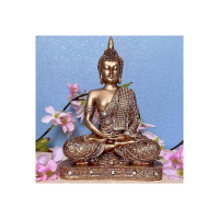 Global Grabbers new 25 centimetre Meditating sitting Buddha statue showpiece idol home decor items for living room and gifts GOL2-BS2