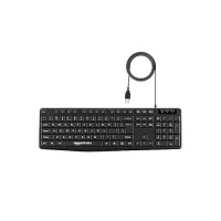 Amazon Basics Wired Keyboard with 104 Keys for Windows, Mac OS Computer