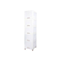 fullstar Foldable Plastic Cupboard for Storage Set of 5 | Plastic Racks for Clothes | Plastic Cupboard  (Finish Color - White, DIY(Do-It-Yourself))