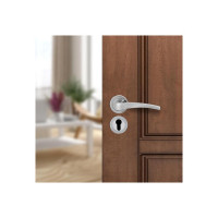 amazon basics Door Handle for Main Door | Main Door Handle | 4.9 inch Length of Handle for Grip | Brass | crom Finish |