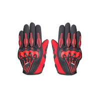 Kandid Cycling Motorcycle Protective Full Finger Gloves (Large, Red, Set of 2)